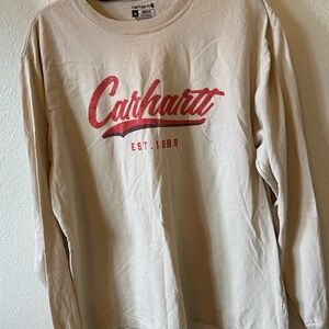 Carhartt Cream Long Sleeve Tee Classic Design